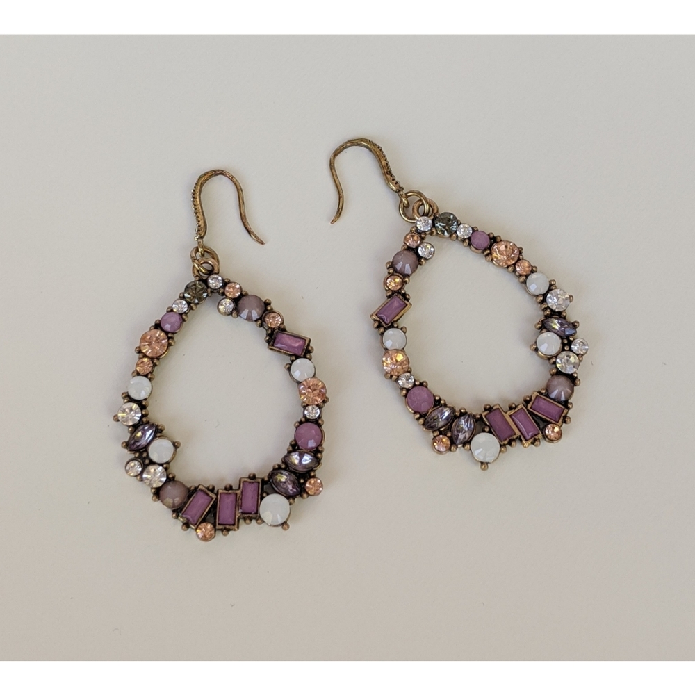 UNIQUE Purple & Peach Dangling Statement Earrings